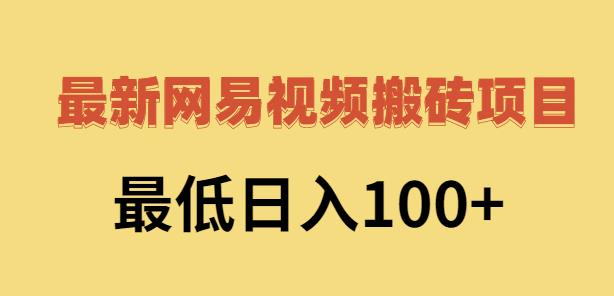 2022网易视频搬砖赚钱,日收益120(视频教程 文档)