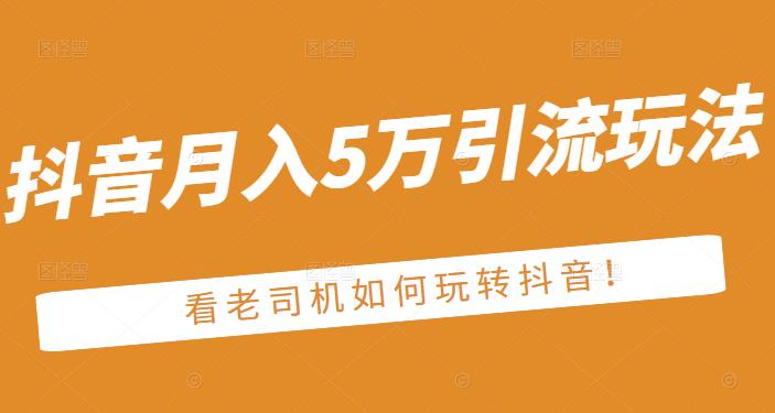 老古董·抖音月入5万引流玩法，看看老司机如何玩转抖音(附赠：抖音另类引流思路)-杨振轩笔记