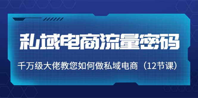 私域电商流量密码：千万级大佬教您如何做私域电商（12节课）-杨振轩笔记