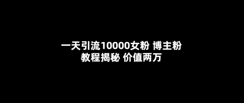 一天引流10000女粉，博主粉教程揭秘（价值两万）-杨振轩笔记