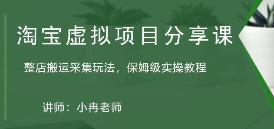 淘宝虚拟整店搬运采集玩法分享课：整店搬运采集玩法，保姆级实操教程-杨振轩笔记