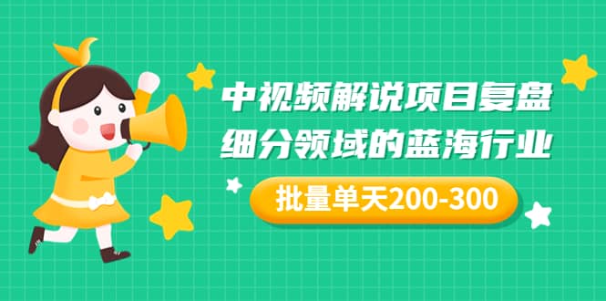 某付费文章：中视频解说项目复盘：细分领域的蓝海行业 批量单天200-300收益-杨振轩笔记