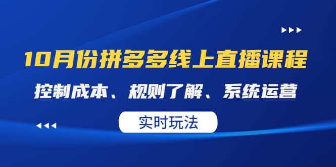 某收费10月份拼多多线上直播课： 控制成本、规则了解、系统运营。实时玩法-杨振轩笔记