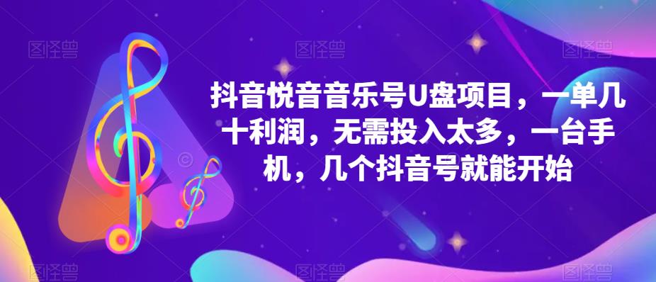 抖音音乐号U盘项目 一单几十利润 无需投入太多 一台手机 几个抖音号就开始-杨振轩笔记