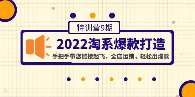 2022淘系爆款打造特训营9期：手把手带您链接起飞，全店运销，轻松出爆款-杨振轩笔记