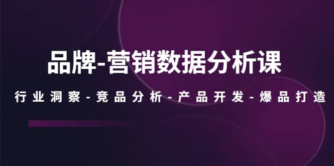 品牌-营销数据分析课，行业洞察-竞品分析-产品开发-爆品打造-杨振轩笔记