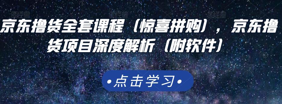 京东撸货全套课程（惊喜拼购），京东撸货项目深度解析（附软件）-杨振轩笔记