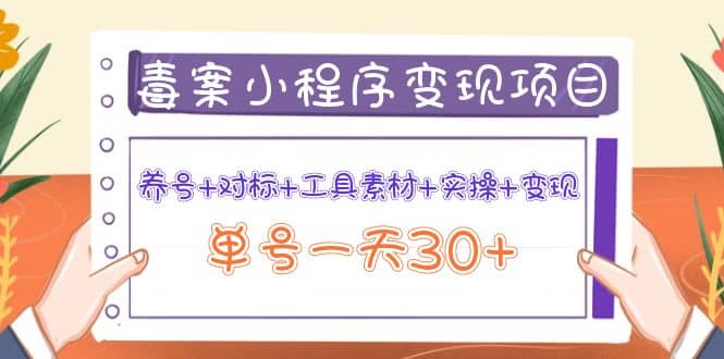 毒案小程序变现项目：养号 对标 工具素材 实操 变现-杨振轩笔记