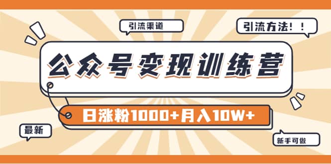 【某公众号变现营第二期】0成本日涨粉1000 让你月赚10W （8月24号更新）-杨振轩笔记