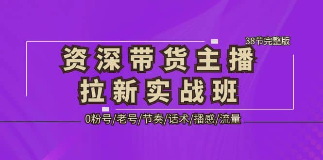 资深·带货主播拉新实战班，0粉号/老号/节奏/话术/播感/流量-38节完整版-杨振轩笔记