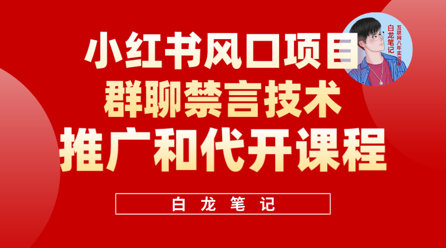 小红书风口项目日入300 ，小红书群聊禁言技术代开项目，适合新手操作-杨振轩笔记