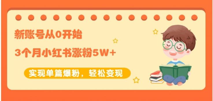 新账号从0开始3个月小红书涨粉5W 实现单篇爆粉，轻松变现（干货）-杨振轩笔记