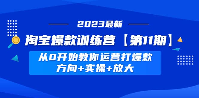 淘宝爆款训练营【第11期】 从0开始教你运营打爆款，方向 实操 放大-杨振轩笔记