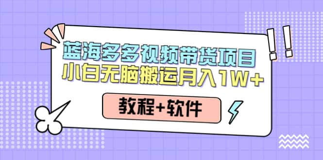 人人都能操作的蓝海多多视频带货项目 小白无脑搬运（教程 软件）-杨振轩笔记