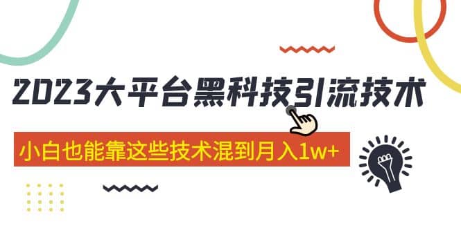 价值4899的2023大平台黑科技引流技术 29节课-杨振轩笔记