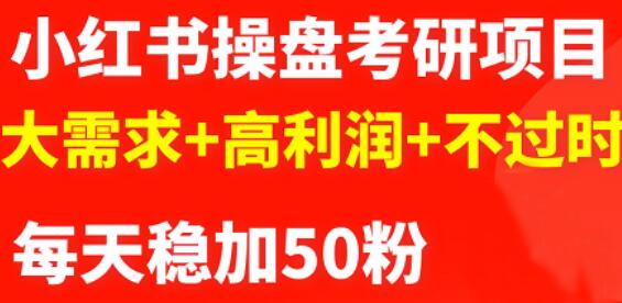 最新小红书操盘考研项目：大需求 高利润 不过时-杨振轩笔记