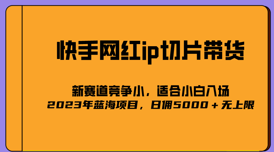 2023爆火的快手网红IP切片，号称日佣5000＋的蓝海项目，二驴的独家授权-杨振轩笔记