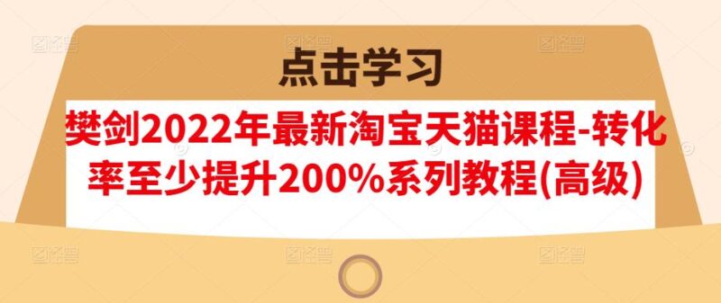 樊剑2022年最新淘宝天猫课程-转化率至少提升200%系列教程(高级)-杨振轩笔记