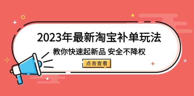 2023年最新淘宝补单玩法，教你快速起·新品，安全·不降权（18课时）-杨振轩笔记