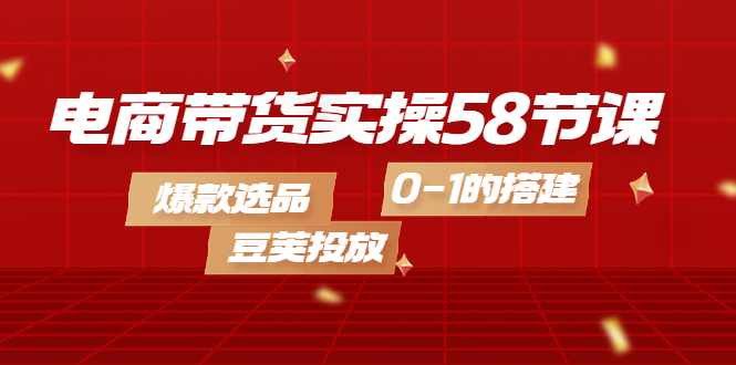 电商带货实操58节课，爆款选品，豆荚投放，0-1的搭建-杨振轩笔记