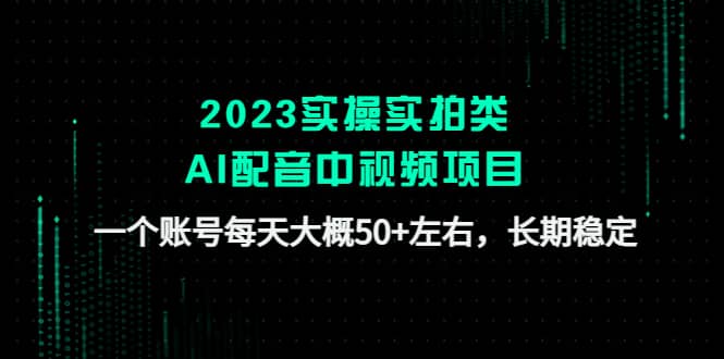 2023实操实拍类AI配音中视频项目，一个账号每天大概50 左右，长期稳定-杨振轩笔记