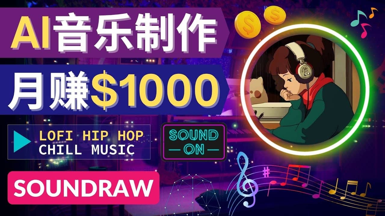 无需任何音乐基础： 使用AI软件制作Lofi Hip Hop Chill Music 月赚1000美元-杨振轩笔记