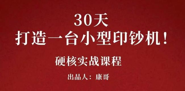 康哥30天打造一台小型印钞机：躺赚30万的项目完整复盘（视频教程）-杨振轩笔记