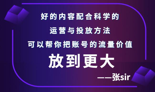 张sir账号流量增长课，告别海王流量，让你的流量更精准-杨振轩笔记