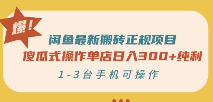 闲鱼最新搬砖正规项目：傻瓜式操作单店日入300 纯利，1-3台手机可操作-杨振轩笔记