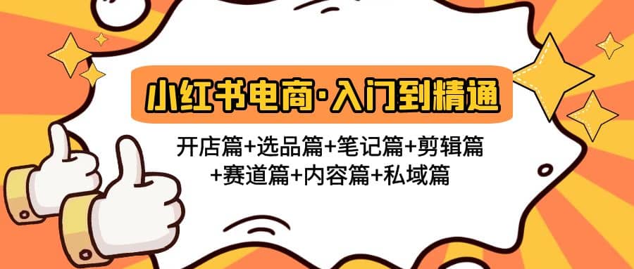 小红书电商入门到精通 开店篇 选品篇 笔记篇 剪辑篇 赛道篇 内容篇 私域篇-杨振轩笔记