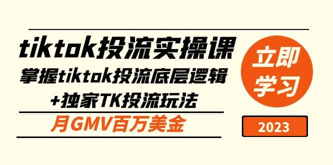 tiktok投流实操课：掌握tiktok投流底层逻辑 独家TK投流玩法-杨振轩笔记