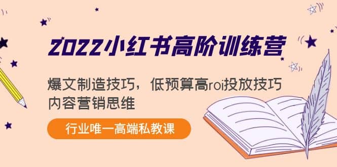 2022小红书高阶训练营：爆文制造技巧，低预算高roi投放技巧，内容营销思维-杨振轩笔记