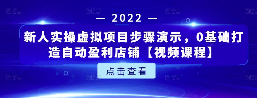 新人实操虚拟项目步骤演示，0基础打造自动盈利店铺【视频课程】-杨振轩笔记