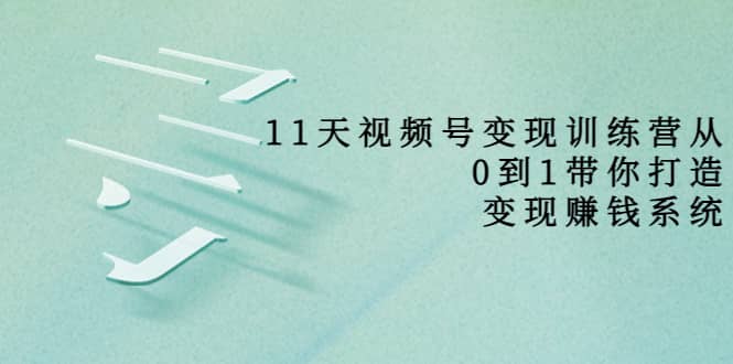 好望角·11天视频号变现训练营，从0到1打造变现赚钱系统（价值398）-杨振轩笔记