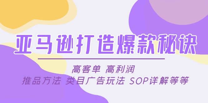 亚马逊打造爆款秘诀：高客单 高利润 推品方法 类目广告玩法 SOP详解等等-杨振轩笔记