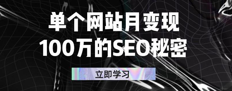 单个网站月变现100万的SEO秘密，百分百做出赚钱站点-杨振轩笔记