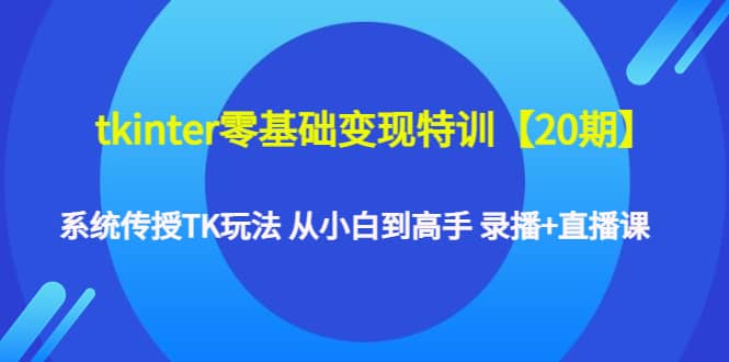 tkinter零基础变现特训【20期】系统传授TK玩法 从小白到高手 录播 直播课-杨振轩笔记