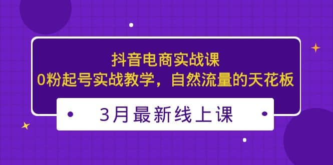 3月最新抖音电商实战课：0粉起号实战教学，自然流量的天花板-杨振轩笔记