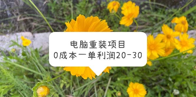 电脑系统重装项目，0成本一单利润20-30-杨振轩笔记