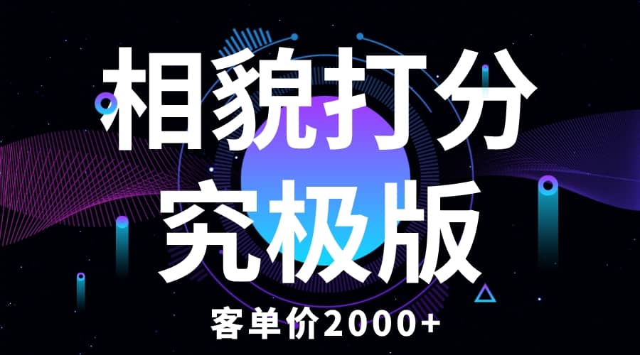 相貌打分究极版，客单价2000 纯新手小白就可操作的项目-杨振轩笔记