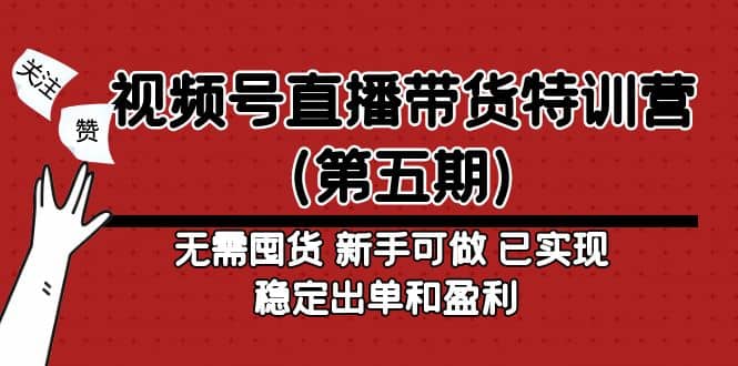 视频号直播带货特训营（第五期）无需囤货 新手可做 已实现稳定出单和盈利-杨振轩笔记