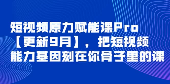 短视频原力赋能课Pro【更新9月】，把短视频能力基因刻在你骨子里的课-杨振轩笔记