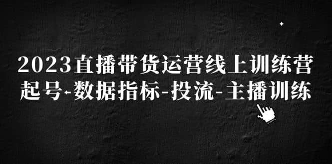 2023直播带货运营线上训练营，起号-数据指标-投流-主播训练-杨振轩笔记