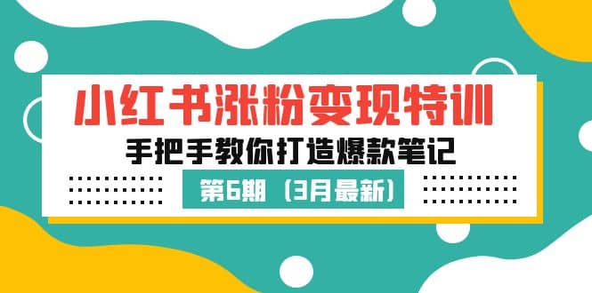 小红书涨粉变现特训·第6期，手把手教你打造爆款笔记（3月新课）-杨振轩笔记