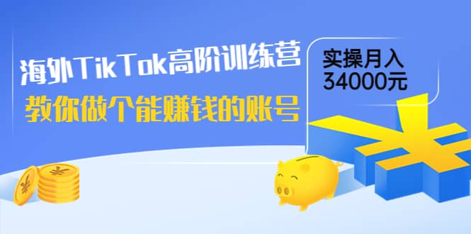 海外TikTok高阶训练营：教你做个能赚钱的账号，实操月入34000元！-杨振轩笔记