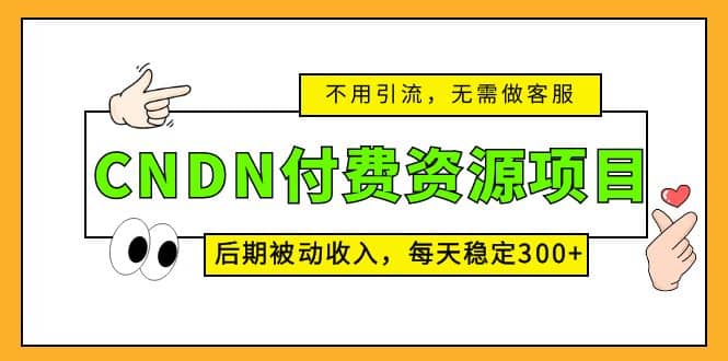 CNDN付费资源项目，不用引流，无需做客服，后期被动收入-杨振轩笔记