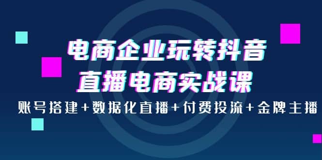 电商企业玩转抖音直播电商实战课：账号搭建 数据化直播 付费投流 金牌主播-杨振轩笔记