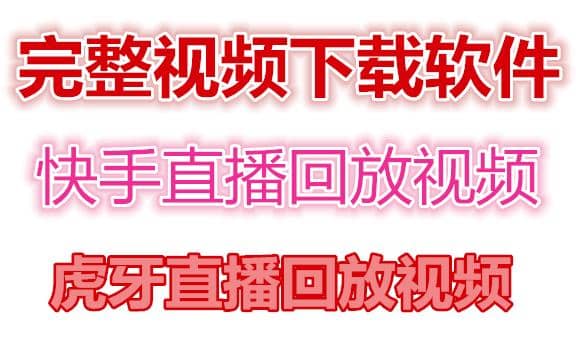 快手直播回放视频/虎牙直播回放视频完整下载(电脑软件 视频教程)-杨振轩笔记