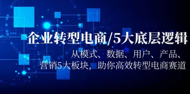 企业转型电商/5大底层逻辑，从模式 数据 用户 产品 营销5大板块，高效转型-杨振轩笔记