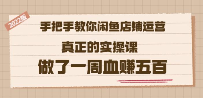 2022版《手把手教你闲鱼店铺运营》真正的实操课做了一周血赚五百(16节课)-杨振轩笔记